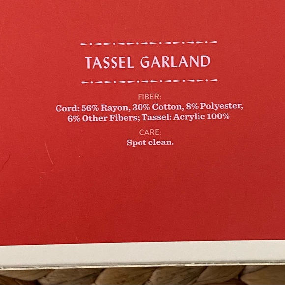 Opalhouse Accents Opalhouse Tassel Garland Pink White Nwt Poshmark